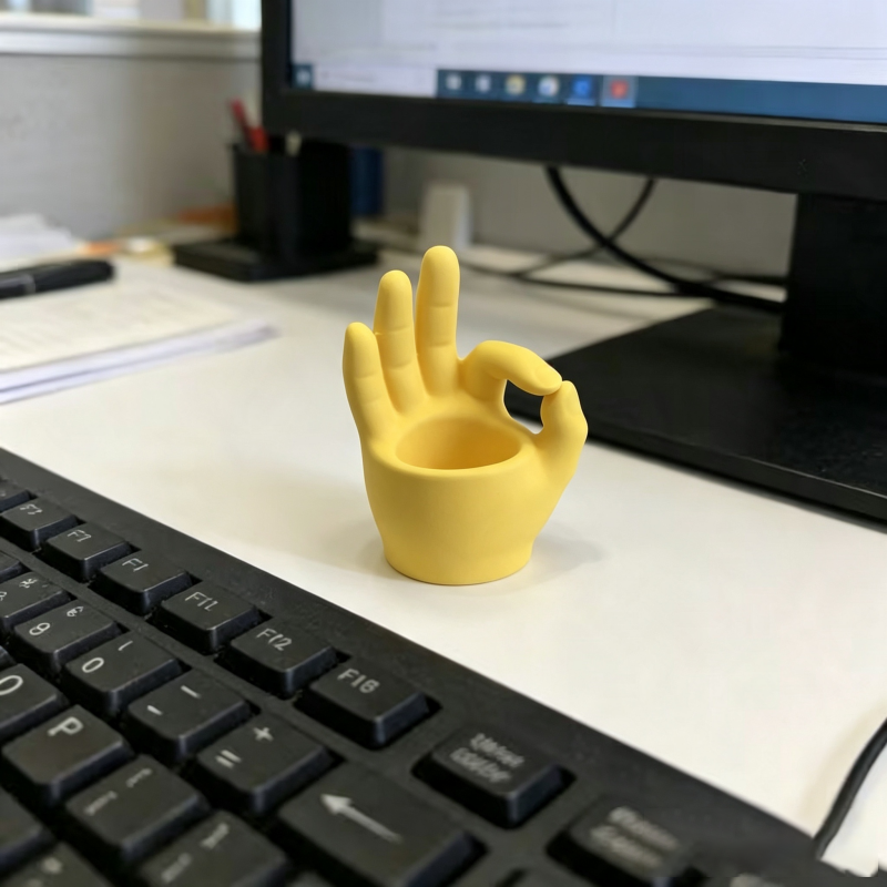 Plant Pot Small Desk - ภาชนะเก็บของรูปสัญลักษณ์ OK, กระถางต้นไม้ขนาดเล็ก, ที่จัดระเบียบโต๊ะทำงานแบบพิมพ์ 3 มิติ,