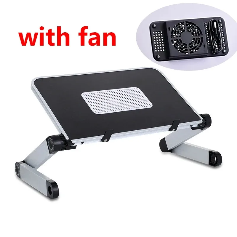 Desk Setup Pc - ขาตั้งแล็ปท็อปแบบปรับได้พร้อมพัดลมระบายความร้อน ปรับความสูงได้ โต๊ะพับได้อเนกประสงค์ โต๊ะคอมพิวเตอร์ โต๊ะทำงาน
