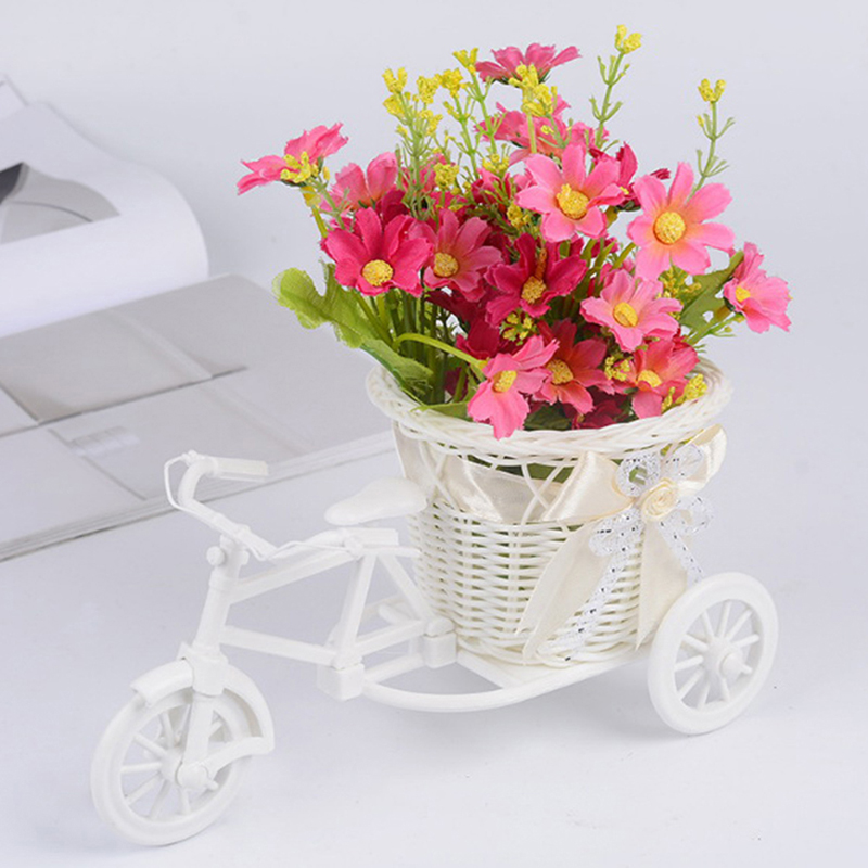 Plant Pot Small Desk - กระถางดอกไม้รูปทรงรถสามล้อขนาดเล็ก สำหรับตกแต่งบ้าน โต๊ะทำงาน ของตกแต่งงานแต่งงาน ทำจากพลาสติก