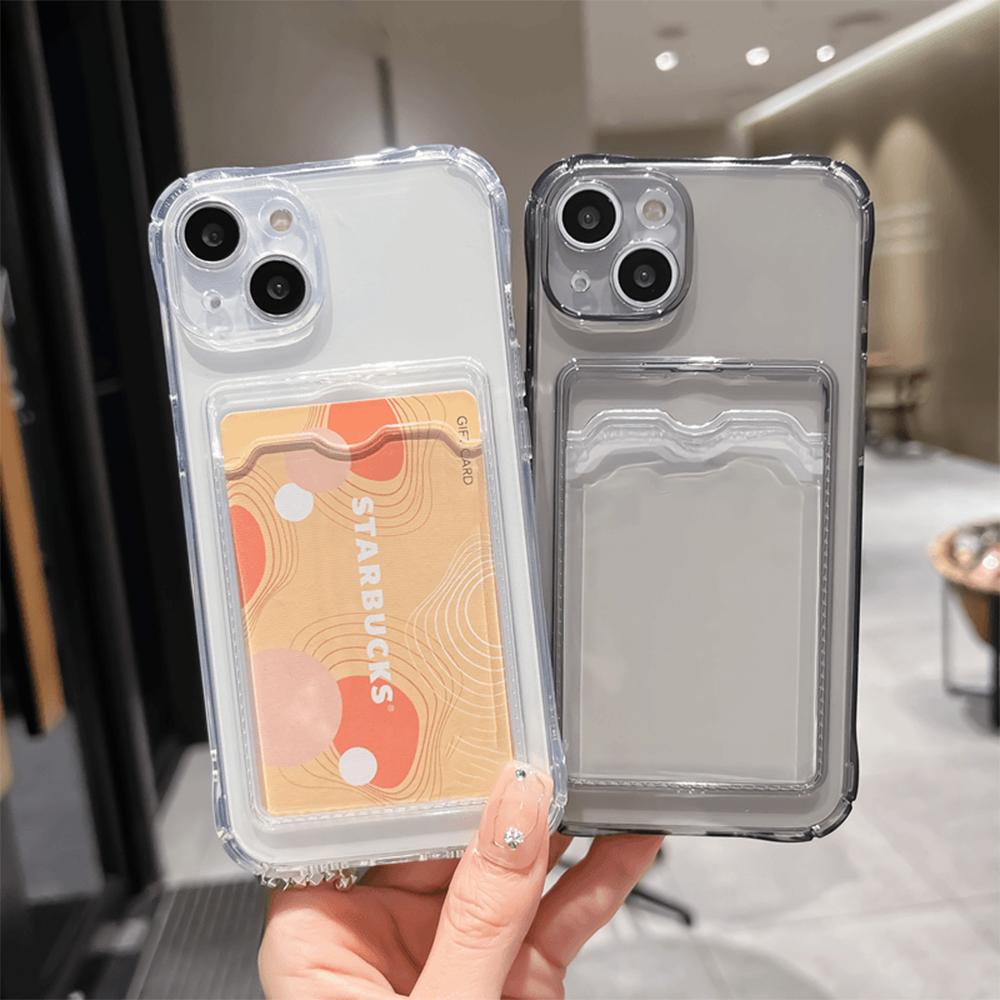 Dual Phone Holder - เคสใสใส่บัตรสำหรับ iPhone 17 pro Max 12