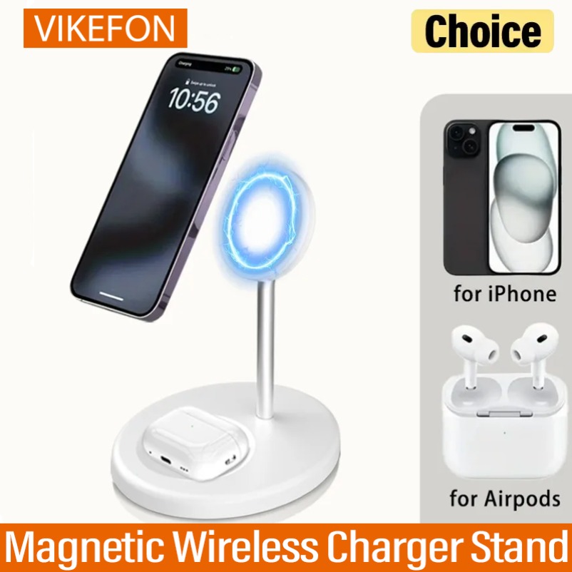 Desk Setup Apple - แท่นชาร์จไร้สายแม่เหล็กแบบ 2 in 1 ชาร์จเร็ว สำหรับ