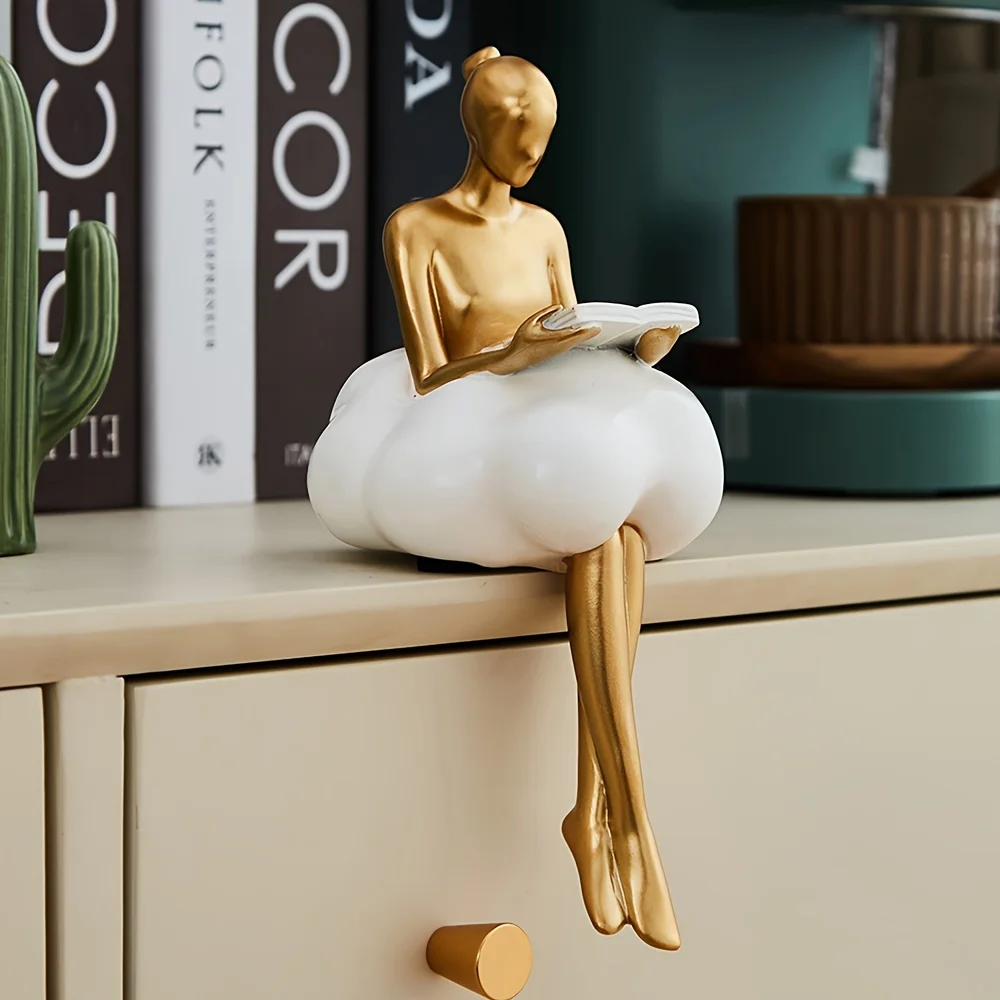 Desk Setup Design - Cloud Girl ประติมากรรมบทคัดย่อ Art รูปปั้นตกแต่งตารางหน้าแรก Luxury