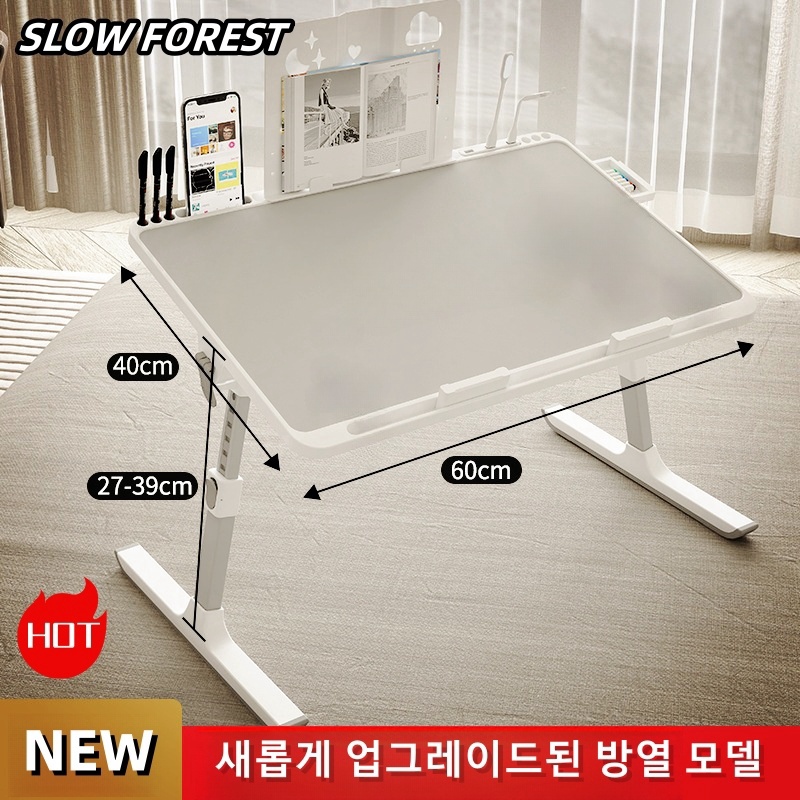 Desk Setup Pc - โต๊ะวางแล็ปท็อปแบบปรับได้สำหรับใช้บนเตียง โต๊ะพับได้แบบพกพาพร้อมลิ้นชักเก็บของ ใช้กับโซฟาได้ สะดวกในการดูหนัง