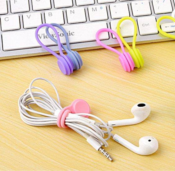 Headphone Hook Under - ที่เก็บสายชาร์จแม่เหล็ก 3 ชิ้น สำหรับสายดาต้า, ที่ยึดสายซิลิโคนสำหรับหูฟังแบบตั้งโต๊ะ, สายรัดมัดสายเคเบิล