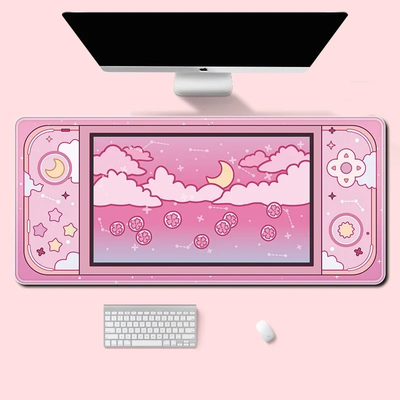 Desk Setup Accessories Aesthetic - ดวงจันทร์และดาวขนาดใหญ่โต๊ะ Kawaii Aesthetic Mouse Pad น่ารัก