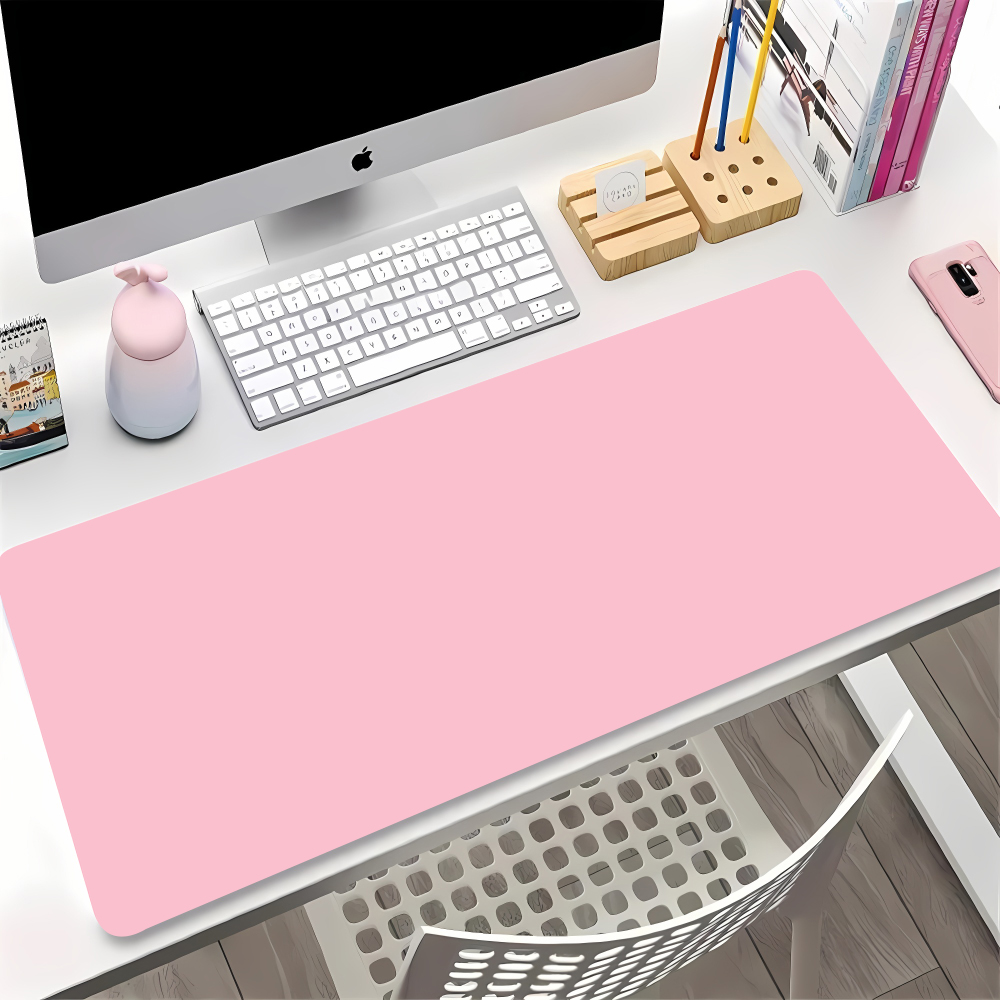 Desk Setup Accessories Aesthetic - สีทึบ Gaming Mouse Pad Gamer ถาดคีย์บอร์ดสํานักงานอุปกรณ์เสริม