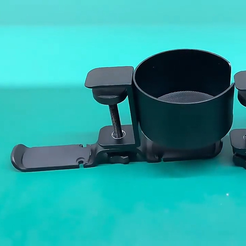 Desk Setup Headphones - ขาตั้งหูฟังแบบหนีบขอบโต๊ะ อลูมิเนียมแข็งแรงทนทาน พร้อมที่วางแก้วสำหรับชุดหูฟัง เหมาะสำหรับการตั้งค่าการเล่นเกม ปรับมุมและหมุนได้