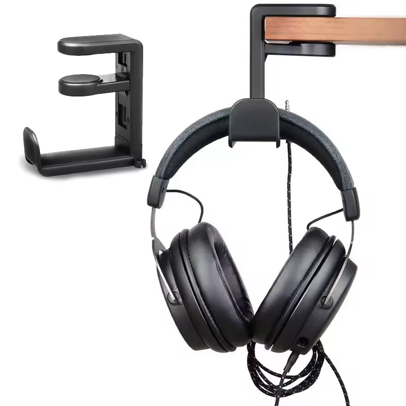 Desk Setup Design - ที่ยึดหูฟังใต้โต๊ะ ดีไซน์แบบหนีบหมุนได้ สำหรับ Bose Sony AirPods