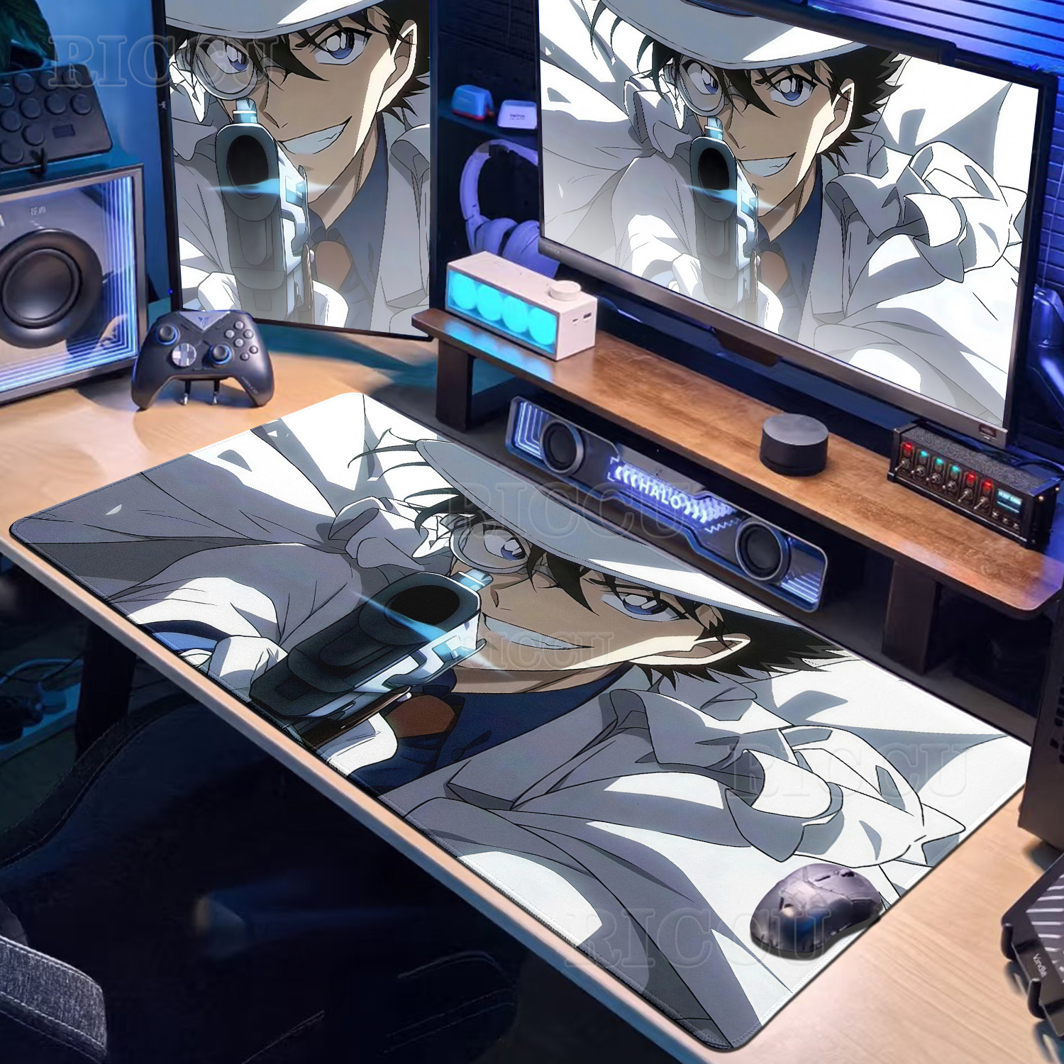 Desk Setup Pc - อะนิเมะ ดี-ดีทีคูทีฟ โคนันแผ่นรองเมาส์คอมพิวเตอร์พีซีเกมเมอร์ล็อคขอบไคโตะ คิดส์แผ่นรองโต๊ะ XXL แป้นพิมพ์แล็ปท็อปโต๊ะโฮมออฟฟิศเซ็ตอัพ