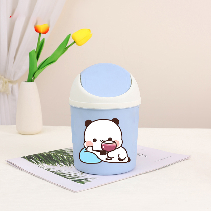 Desk Setup Clean - ถังขยะตั้งโต๊ะขนาดเล็ก Bubu Dudu รุ่น Yier รูปหมีแพนด้า