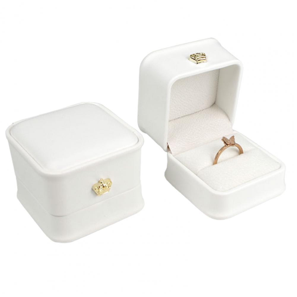 Ring Binder Box - งานแต่งงานแหวนกล่องกํามะหยี่สแควร์เครื่องประดับผู้ถือจอแสดงผลกล่องคู่กล่องแหวนของขวัญแหวนต่างหู Display Storage
