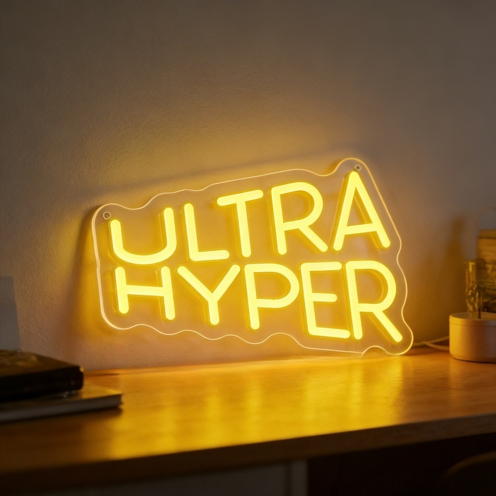 Desk Setup Art - ป้ายไฟนีออน LED อัลตร้าไฮเปอร์ สำหรับตกแต่งห้องเล่นเกมส์ อีสปอร์ต ไฟตกแต่งโต๊ะทำงาน