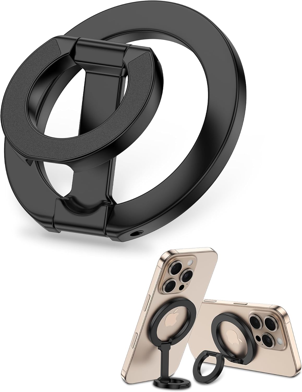 Dual Phone Holder - ที่ยึดโทรศัพท์แบบวงแหวนแม่เหล็กสองด้าน ปรับระดับได้ ใช้เป็นขาตั้งได้ สำหรับ MagSafe iPhone