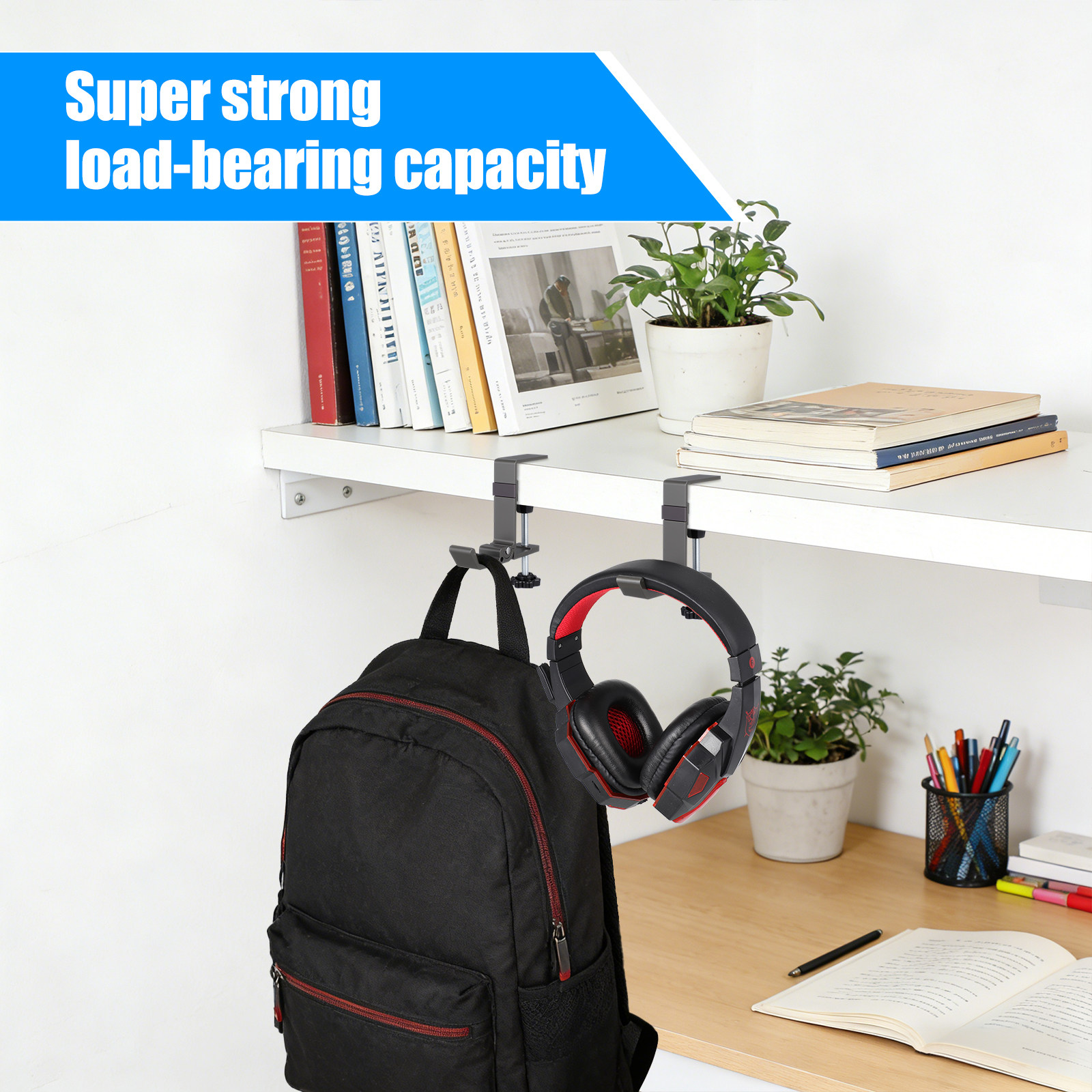 ที่แขวนหูฟังแบบหนีบโต๊ะ 2 ชิ้น - Desk Setup Headphones บทวิจารณ์และราคา