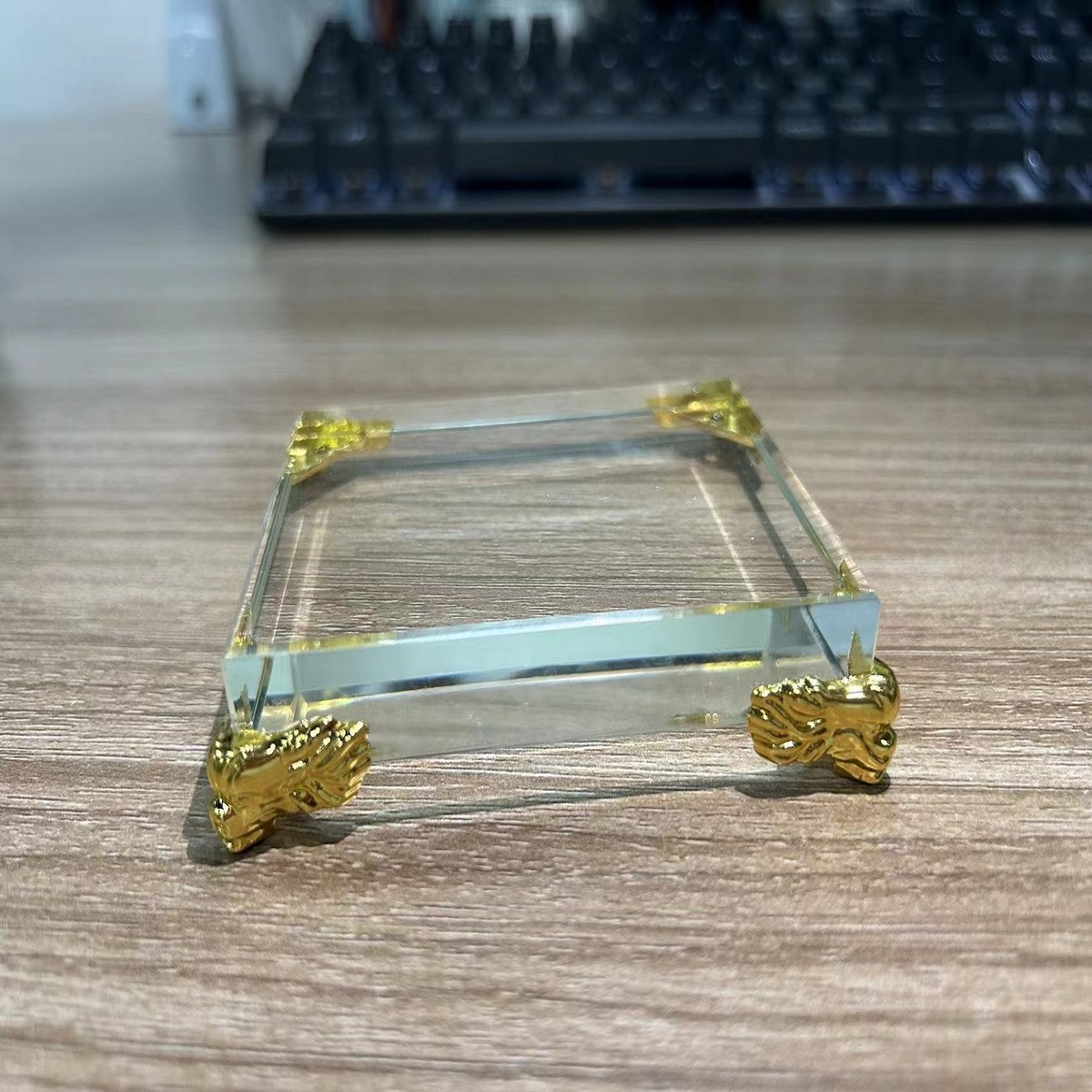 1 PC สี่เหลี่ยมผืนผ้าแก้ว Cube - Desk Setup Home บทวิจารณ์และราคา