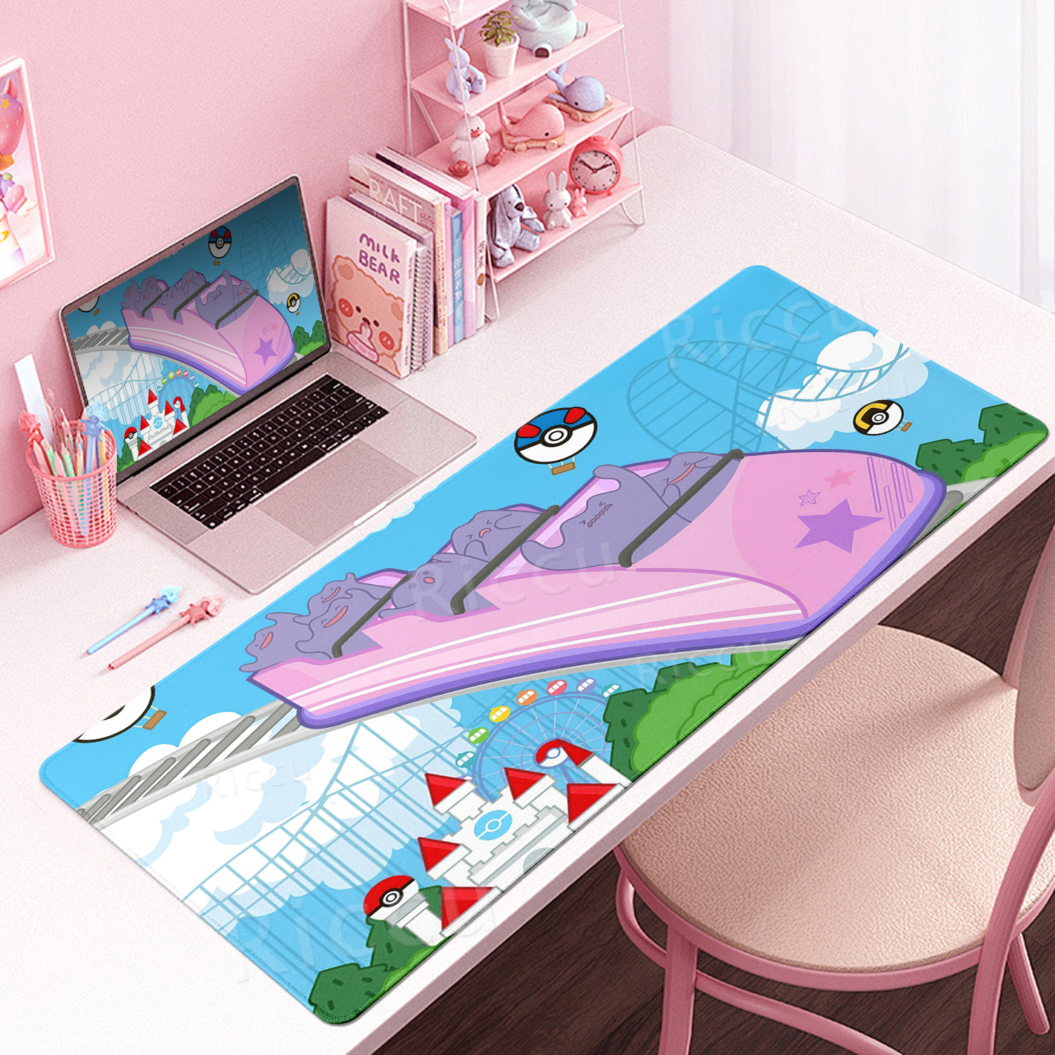 แผ่นรองเมาส์ลายการ์ตูนโปเกมอน  - Desk Setup Accessories Aesthetic บทวิจารณ์และราคา