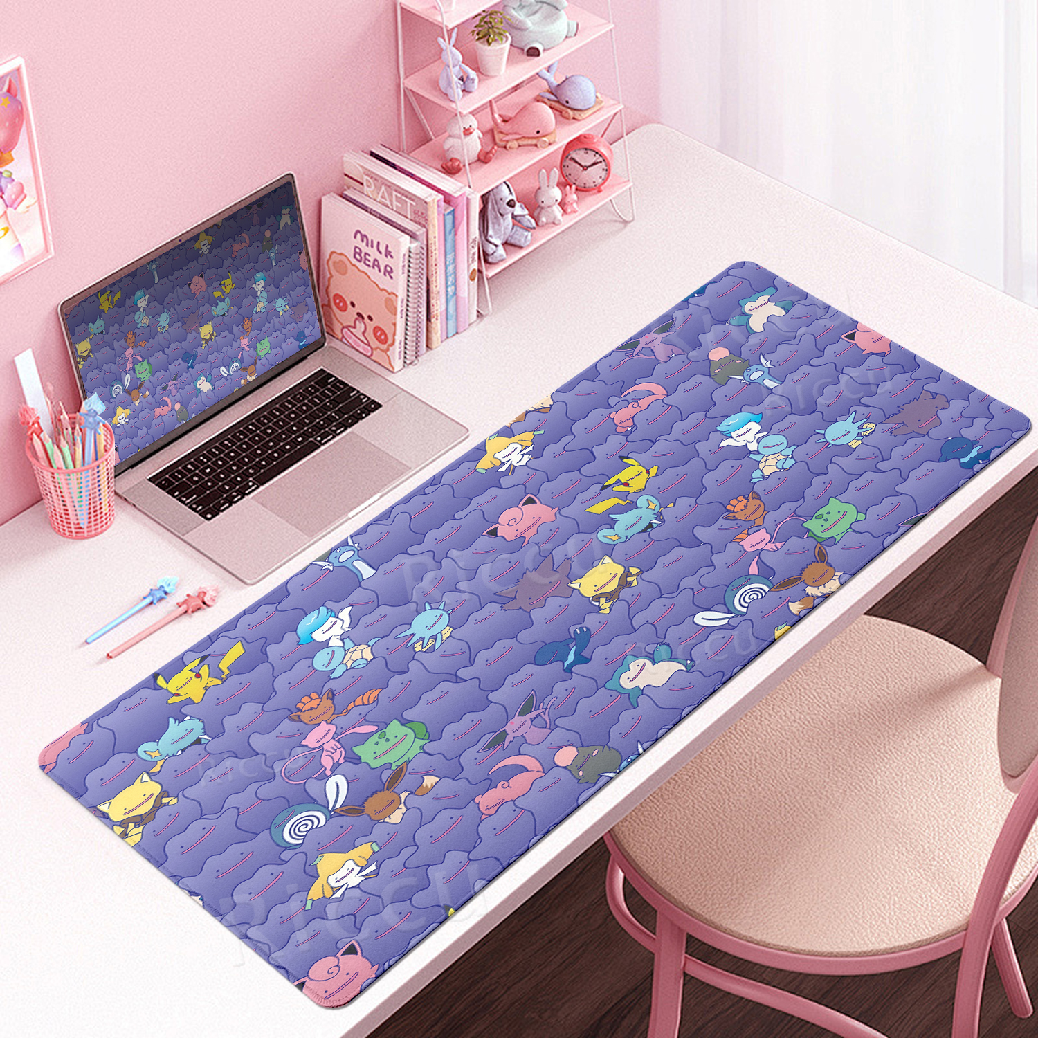 แผ่นรองเมาส์ลายการ์ตูนโปเกมอน  - Desk Setup Accessories Aesthetic บทวิจารณ์และราคา