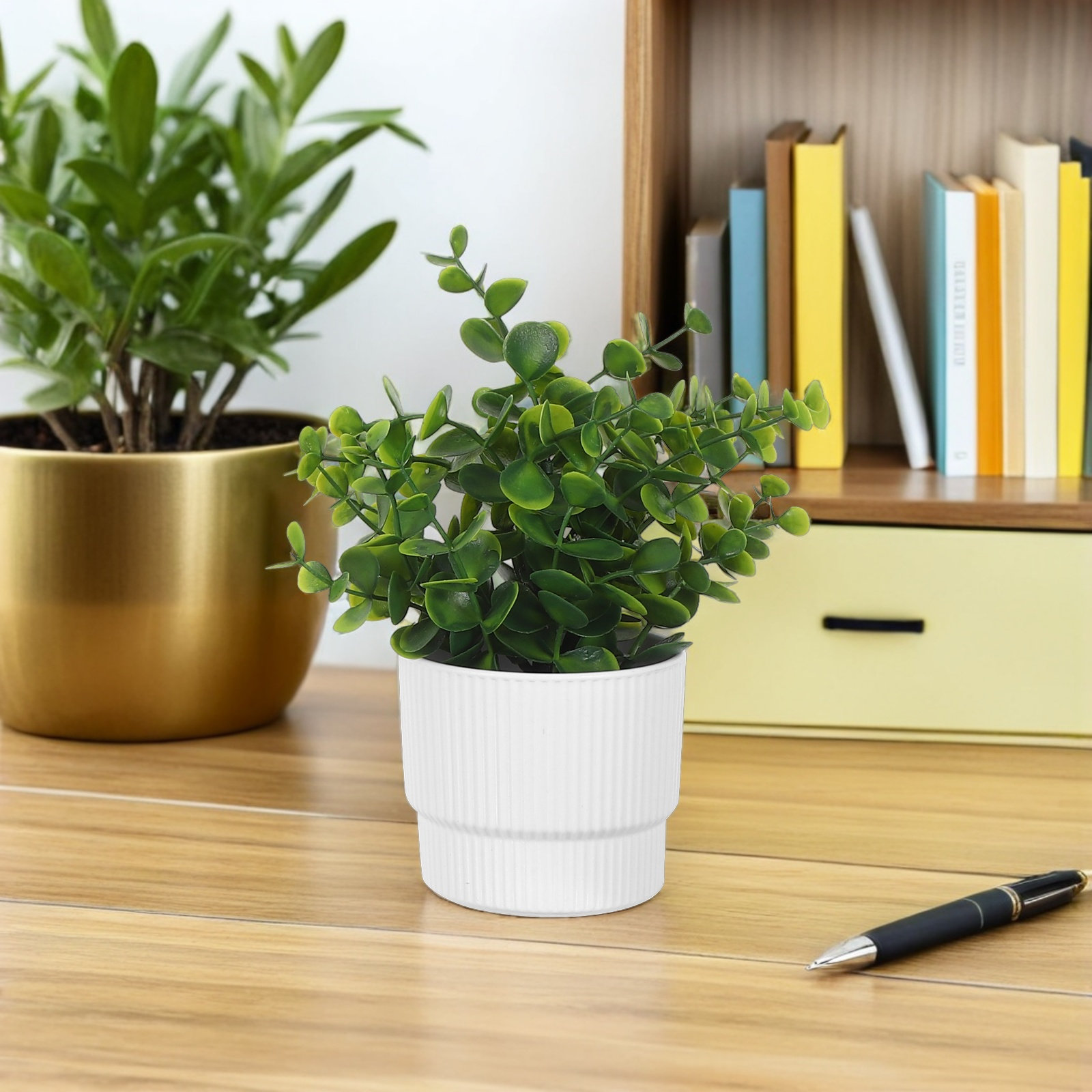 ต้นยูคาลิปตัสจำลองขนาดเล็ก 3 ช - Plant Pot Small Desk บทวิจารณ์และราคา