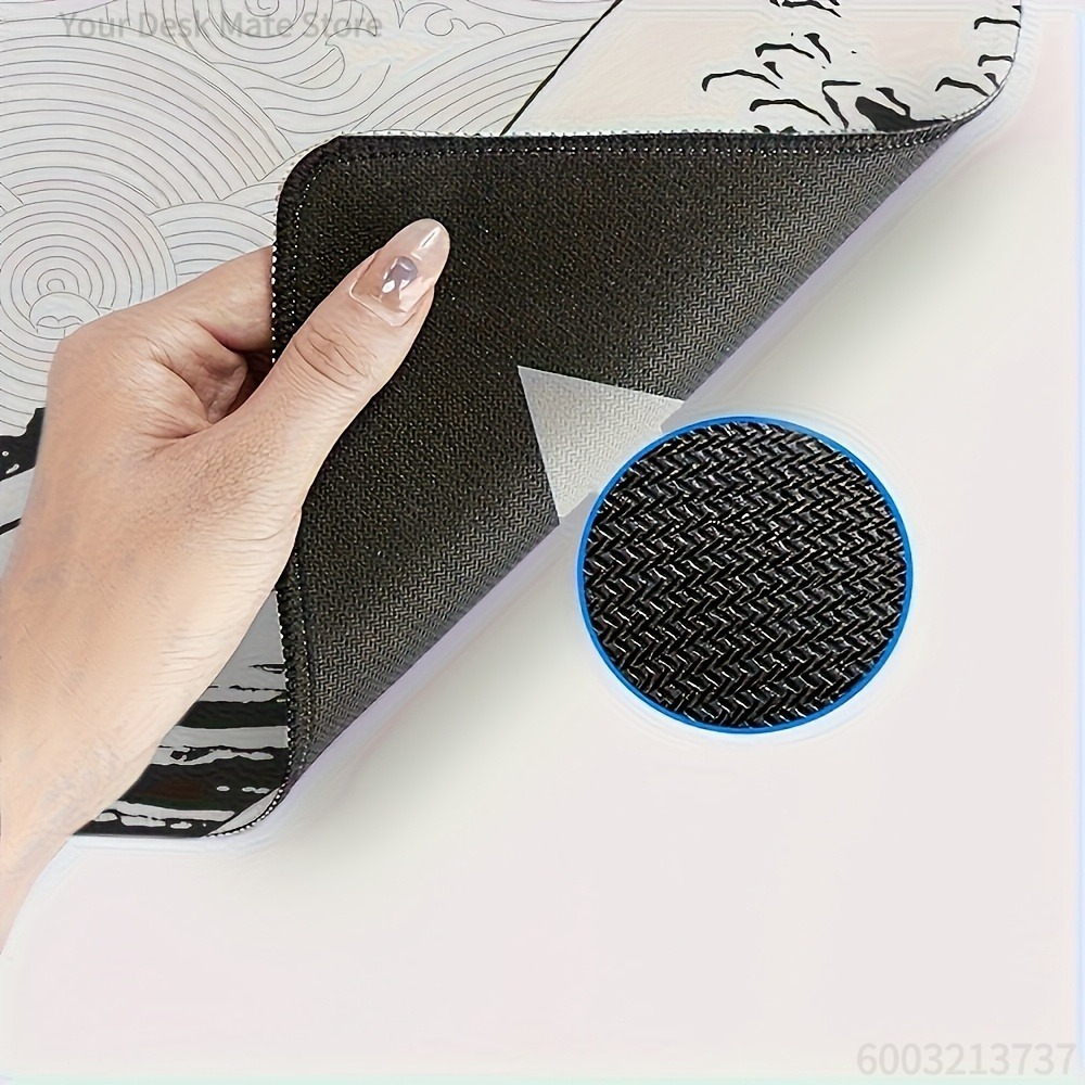 แผ่นรองโต๊ะลายคลื่นสีดำขาว ขนา - Desk Setup Art บทวิจารณ์และราคา