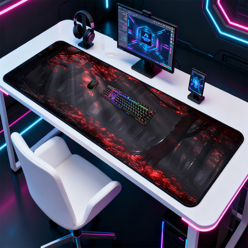 แผ่นรองเมาส์ลายป่ามืดขนาดใหญ่  - Desk Setup Accessories Aesthetic บทวิจารณ์และราคา