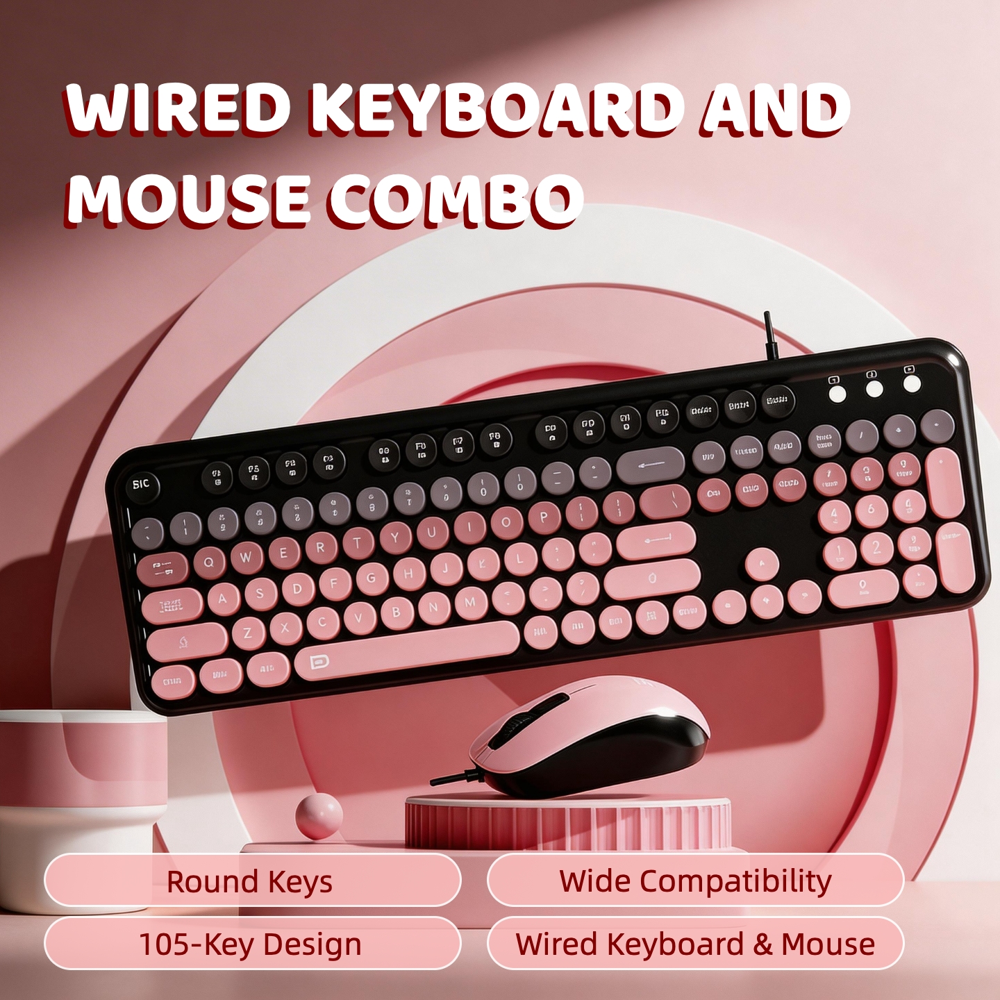 ชุดคีย์บอร์ดและเมาส์ลายเครื่อง - Desk Setup Accessories Aesthetic บทวิจารณ์และราคา