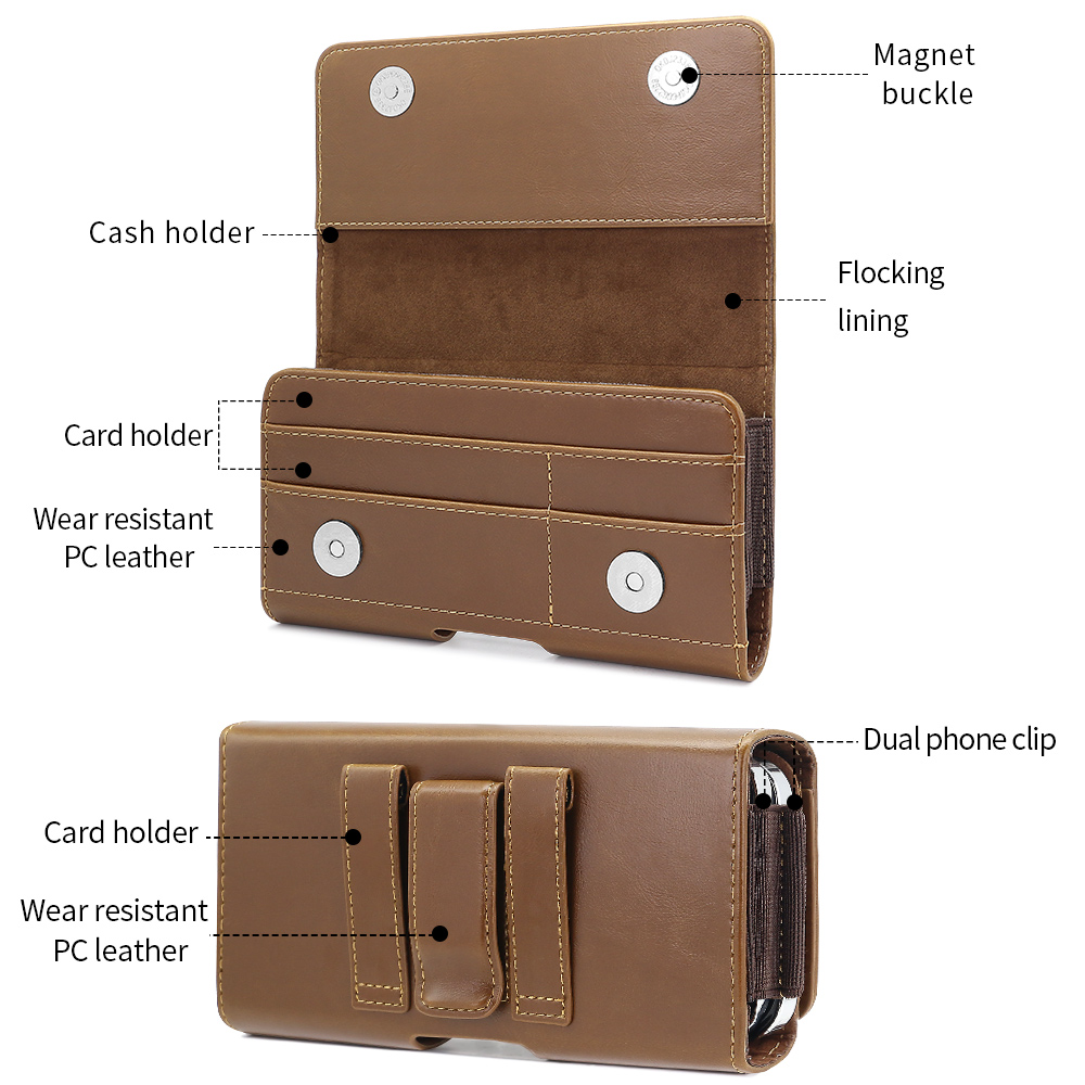 ซองใส่โทรศัพท์หนัง PU แบบแนวนอ - Dual Phone Holder บทวิจารณ์และราคา