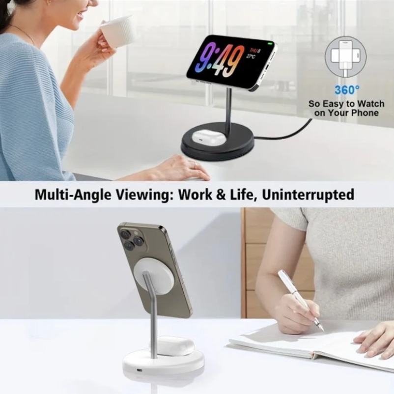 แท่นชาร์จไร้สายแม่เหล็กแบบ 2 i - Desk Setup Apple บทวิจารณ์และราคา