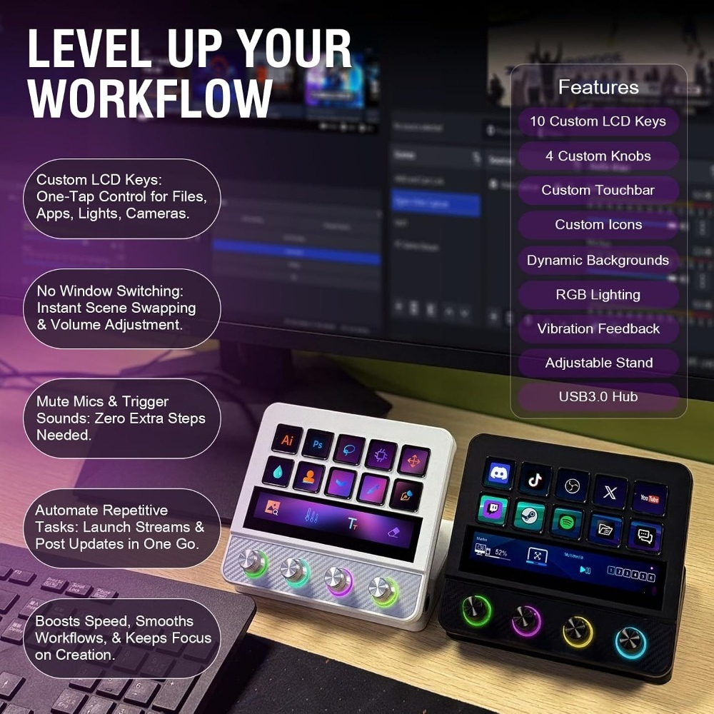 แป้นมาโครคีย์บอร์ดแบบตั้งโปรแก - Desk Setup Streaming บทวิจารณ์และราคา