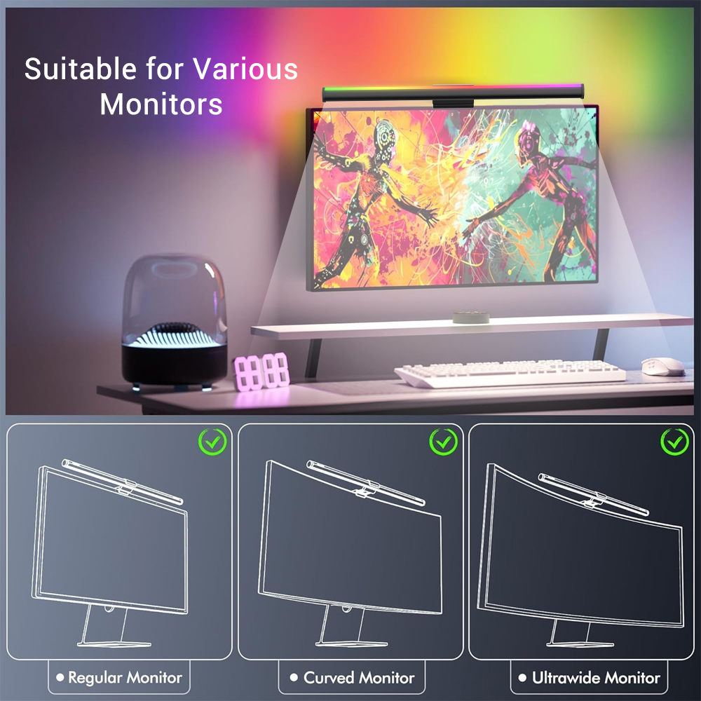 โคมไฟแขวนหน้าจอ ไฟ LED สำหรับจ - Setup Desk Monitor บทวิจารณ์และราคา