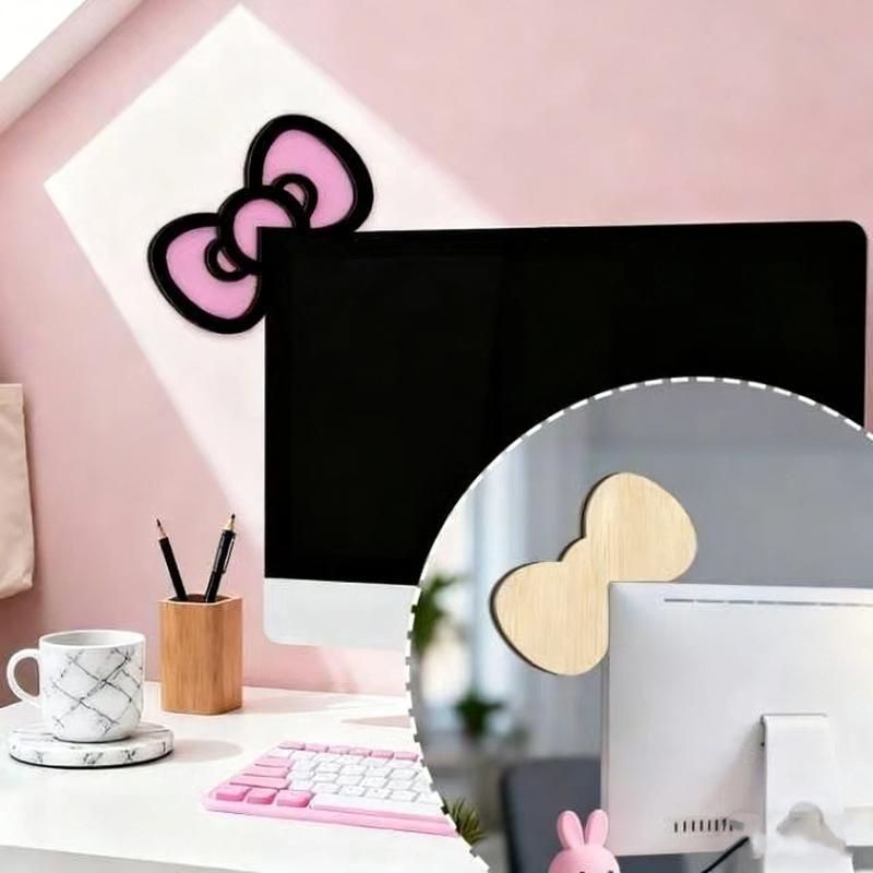 โบว์ไม้ตกแต่งหน้าจอ 1/2 ชิ้น น - Desk Setup Home บทวิจารณ์และราคา