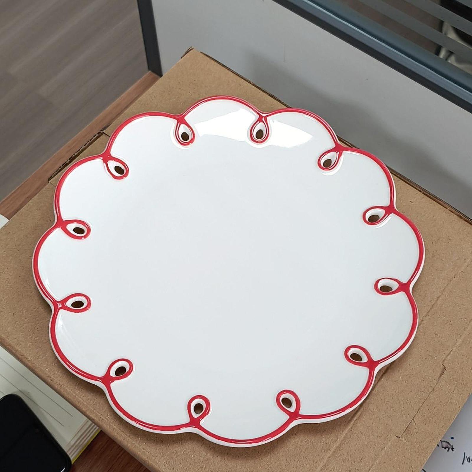 จานขนมเซรามิครูปดอกไม้ทันสมัย  - Desk Setup Clean บทวิจารณ์และราคา