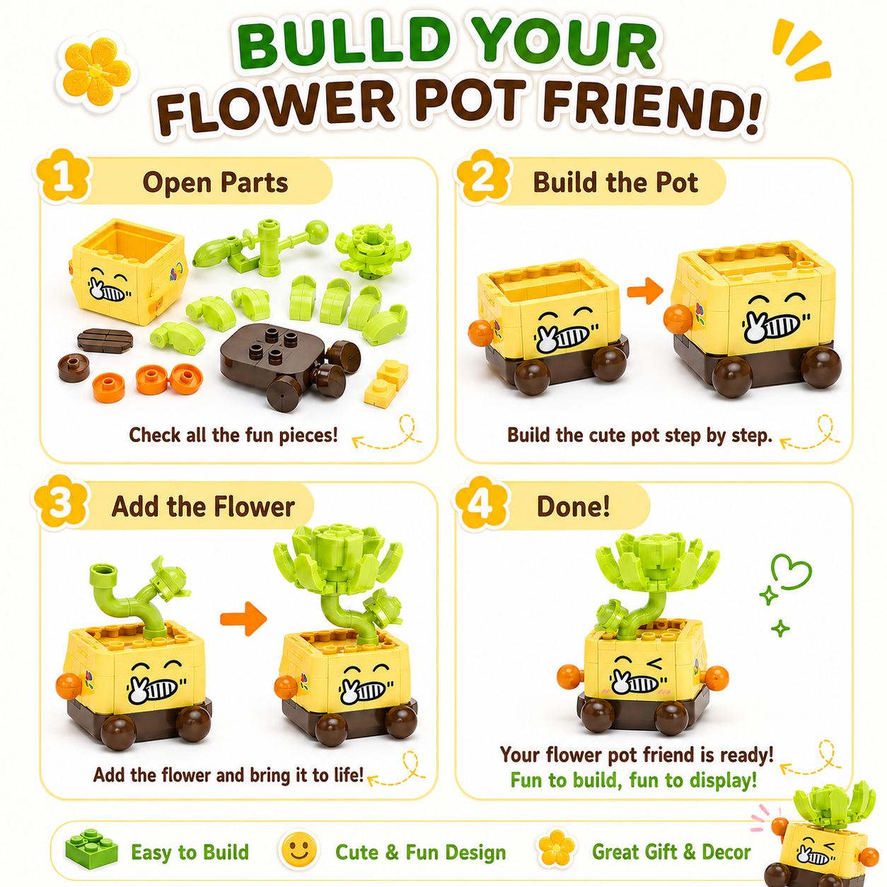 ตัวต่อบล็อกกระถางดอกไม้นิรันดร - Plant Pot Small Desk บทวิจารณ์และราคา