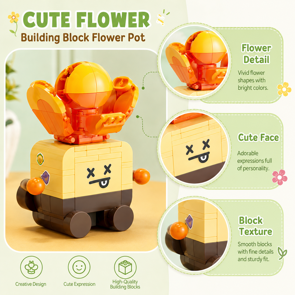 ตัวต่อบล็อกกระถางดอกไม้นิรันดร - Plant Pot Small Desk บทวิจารณ์และราคา