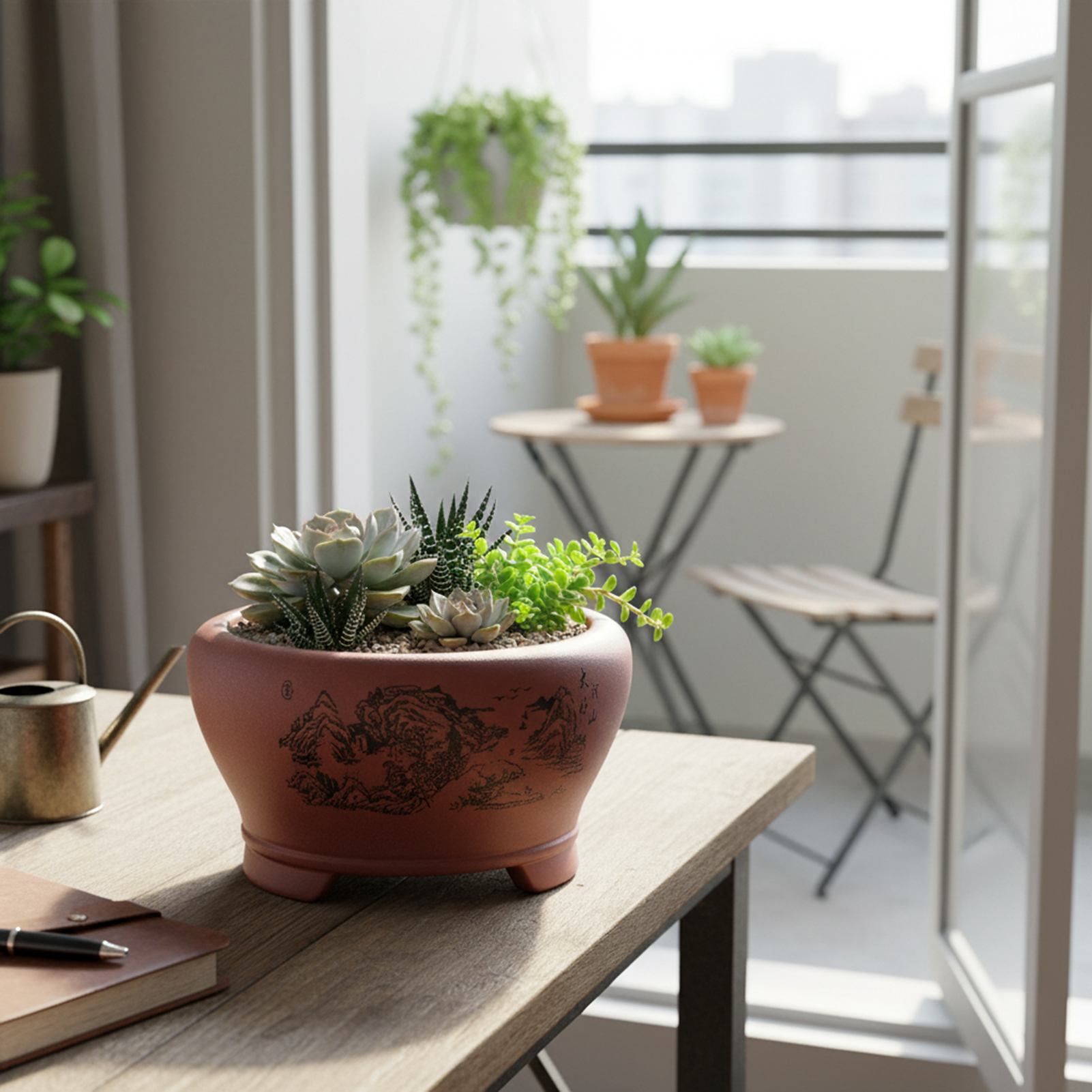 กระถางเซรามิกทรงกลมสำหรับปลูกไ - Plant Pot Small Desk บทวิจารณ์และราคา