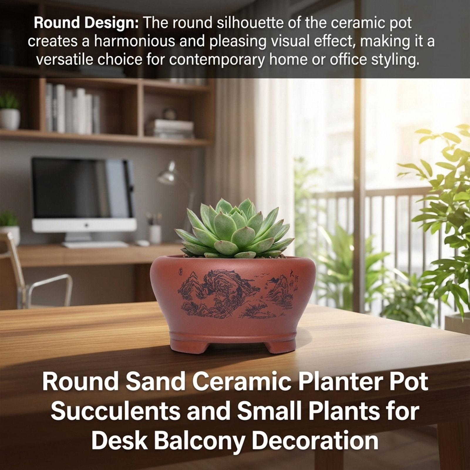 กระถางเซรามิกทรงกลมสำหรับปลูกไ - Plant Pot Small Desk บทวิจารณ์และราคา