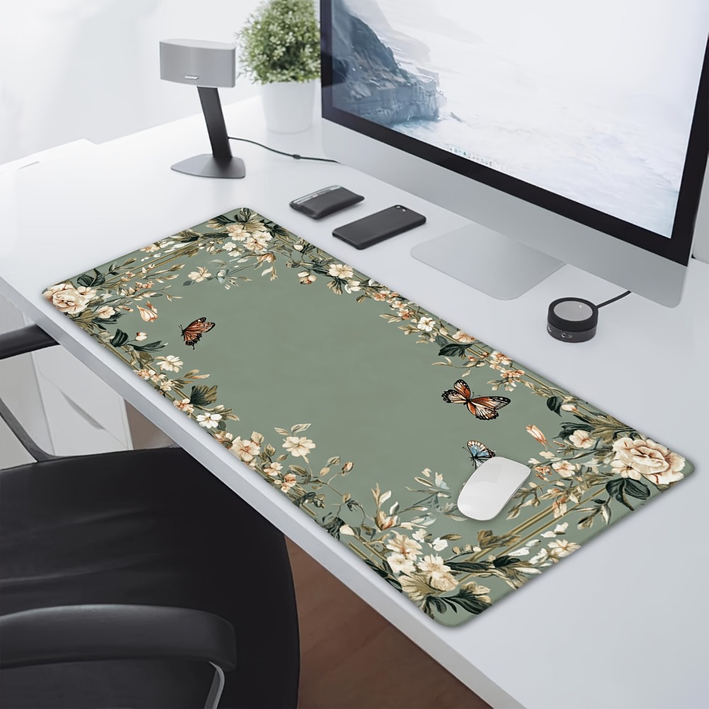 แผ่นรองโต๊ะลายผีเสื้อและลายดอก - Desk Setup Art บทวิจารณ์และราคา