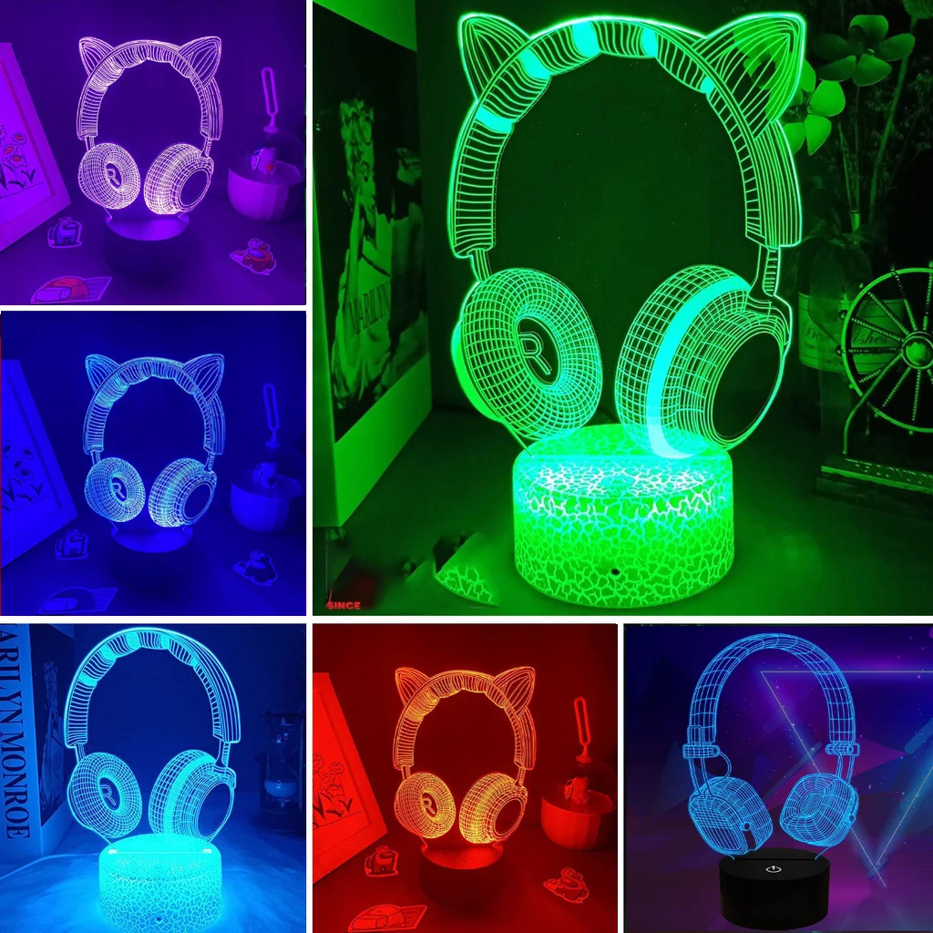 หูฟังใหม่ชุดหูฟังไฟกลางคืนภาพล - Desk Setup Headphones บทวิจารณ์และราคา