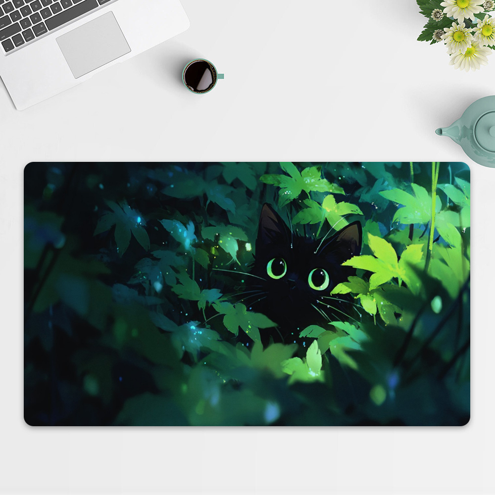 แมวสีดำสำหรับ MTG Playmat Gree - Desk Setup Art บทวิจารณ์และราคา