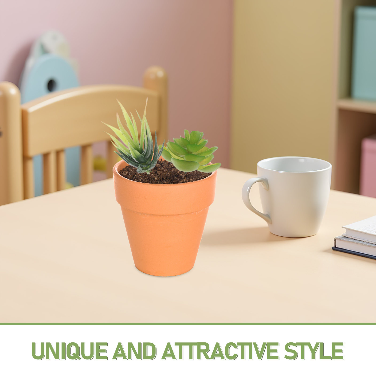 ต้นไม้ประดิษฐ์ 6 ชิ้น ต้นไม้จำ - Plant Pot Small Desk บทวิจารณ์และราคา