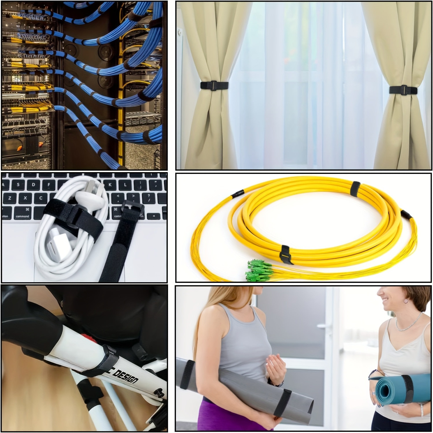 สายรัด Velcros สีดำใช้ซ้ำได้ อ - Setup Desk Monitor บทวิจารณ์และราคา