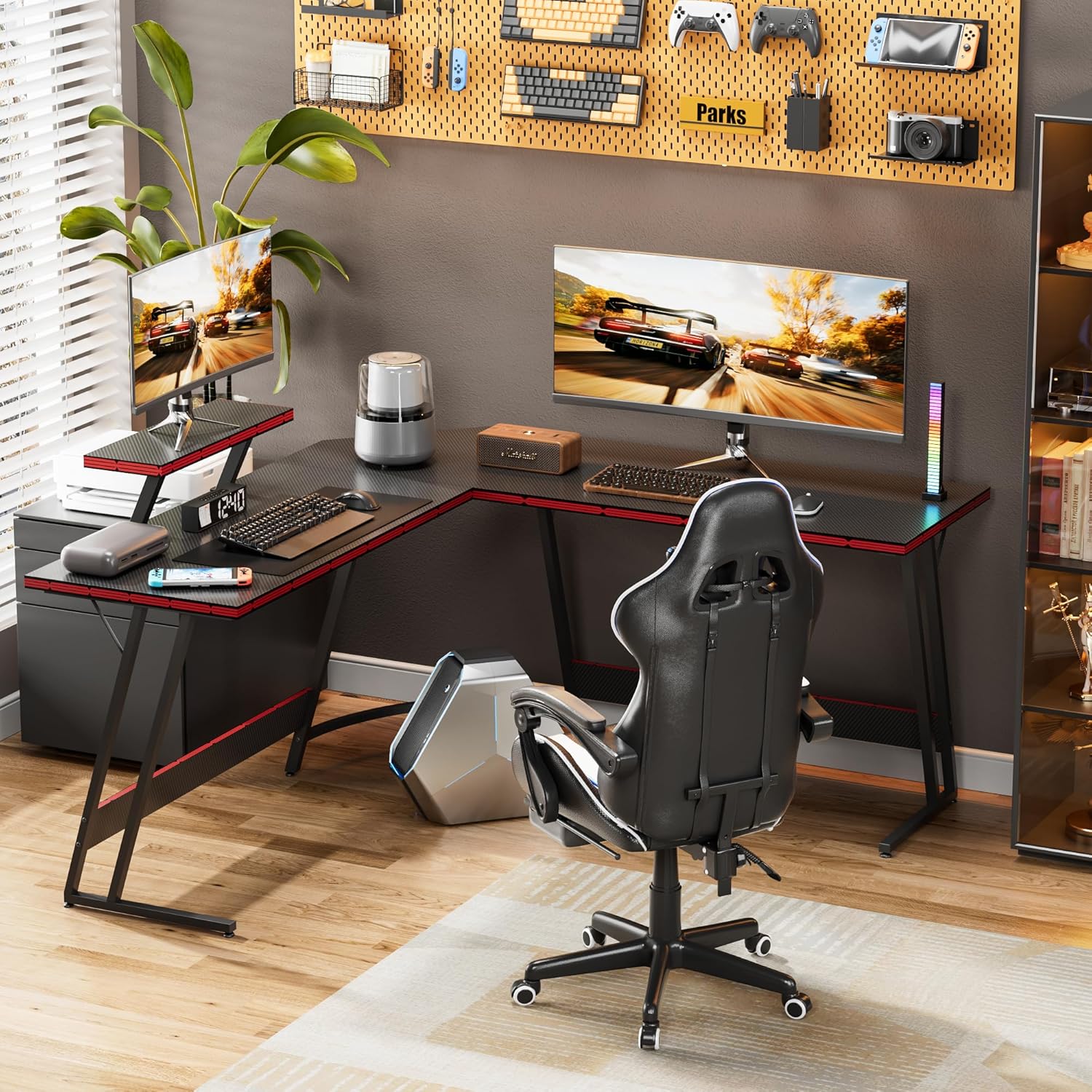 โต๊ะเล่นเกมปรับระดับได้รูปตัว  - Setup Desk Monitor บทวิจารณ์และราคา