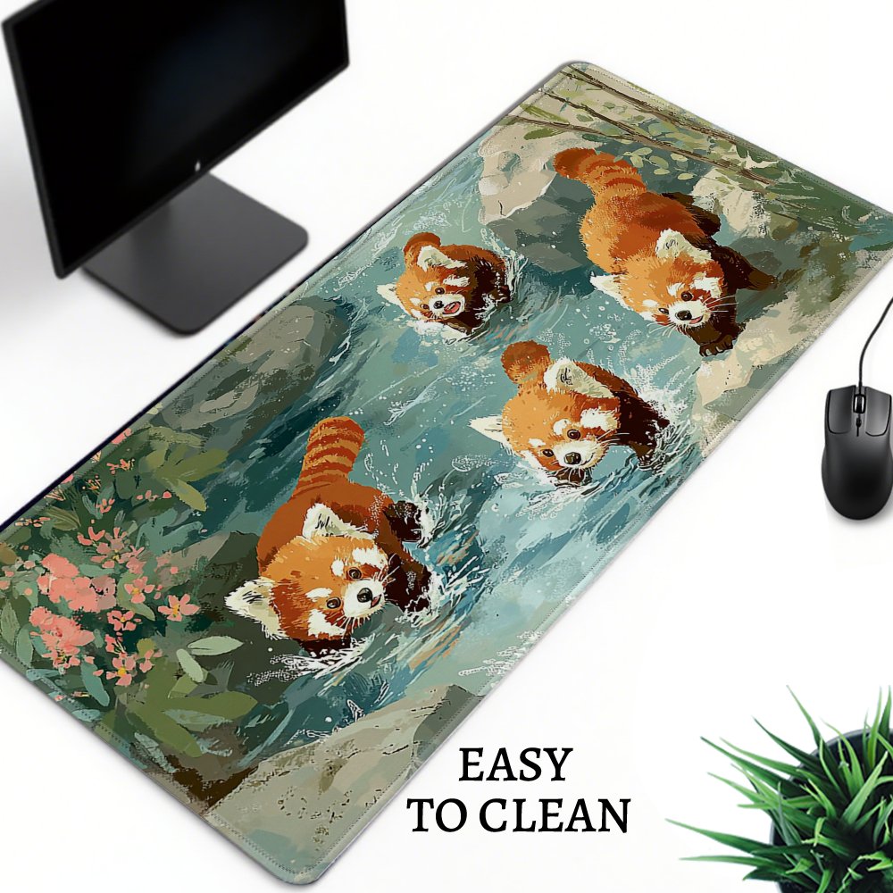 แผ่นรองเมาส์ลายแพนด้าสีแดงสี่ต - Desk Setup Streaming บทวิจารณ์และราคา
