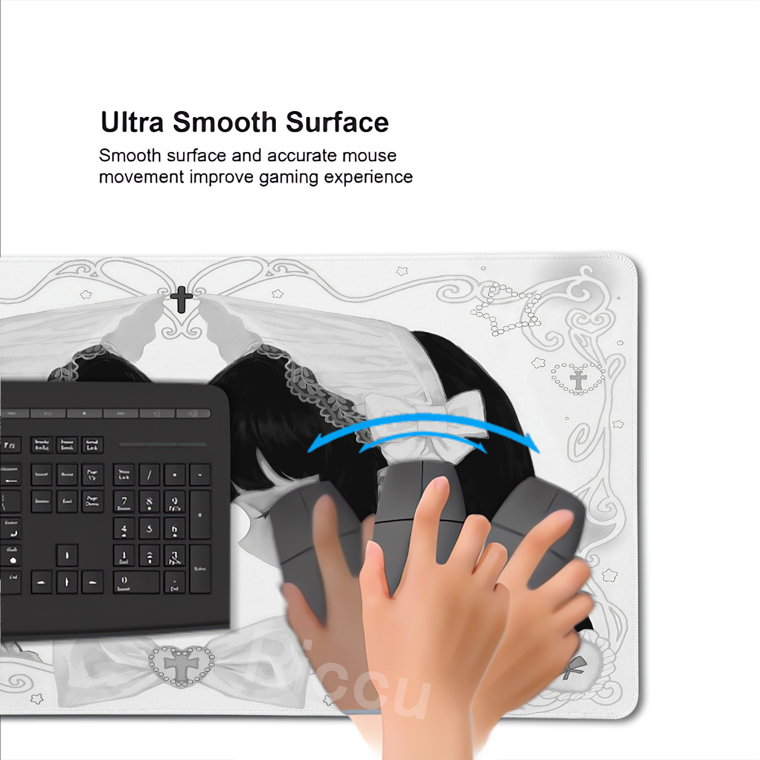 สีดำและสีขาวแผ่นรองเมาส์ความงา - Desk Setup Accessories Aesthetic บทวิจารณ์และราคา