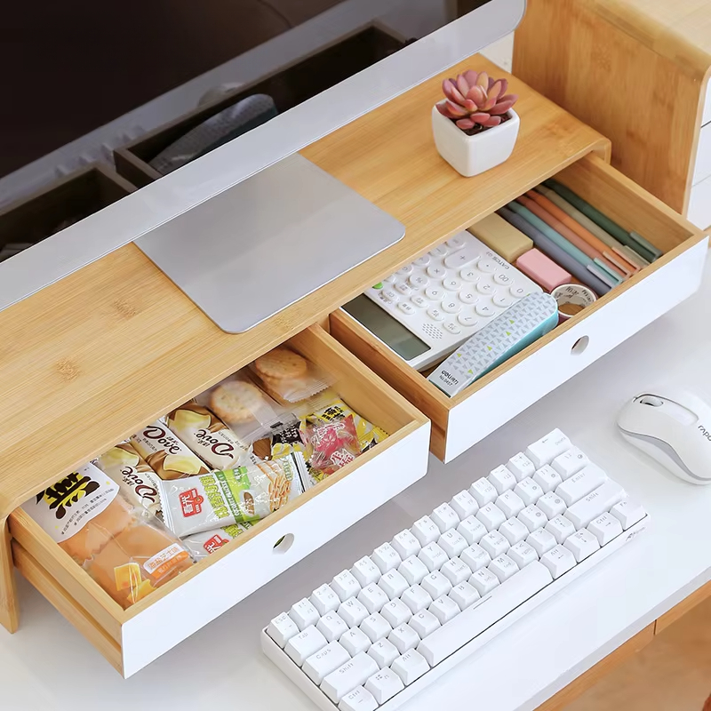 แท่นวางจอแล็ปท็อปไม้ไผ่ ที่วาง - Setup Desk Monitor บทวิจารณ์และราคา