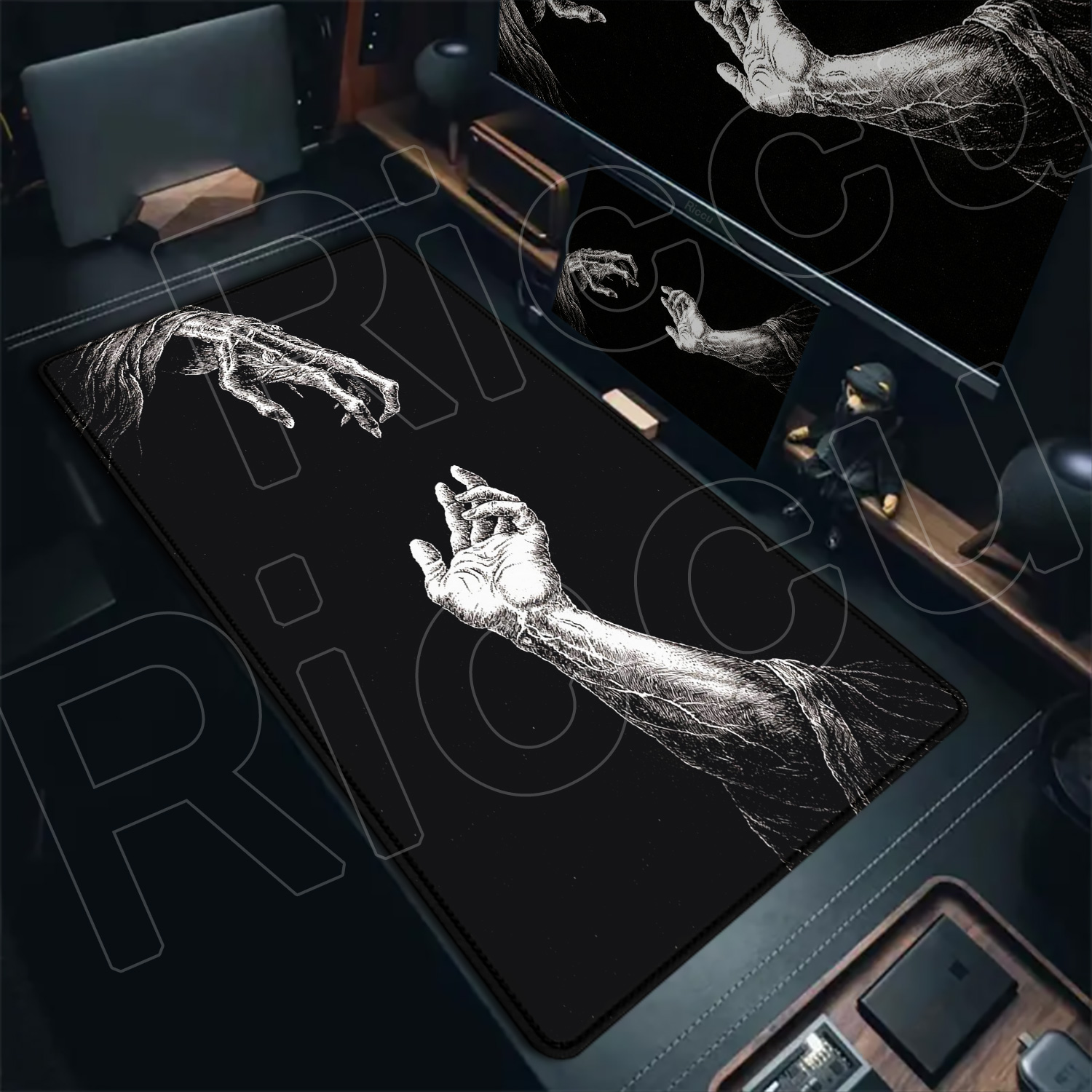 แผ่นรองเมาส์ลายศิลปะโกธิคสีดำข - Desk Setup Art บทวิจารณ์และราคา