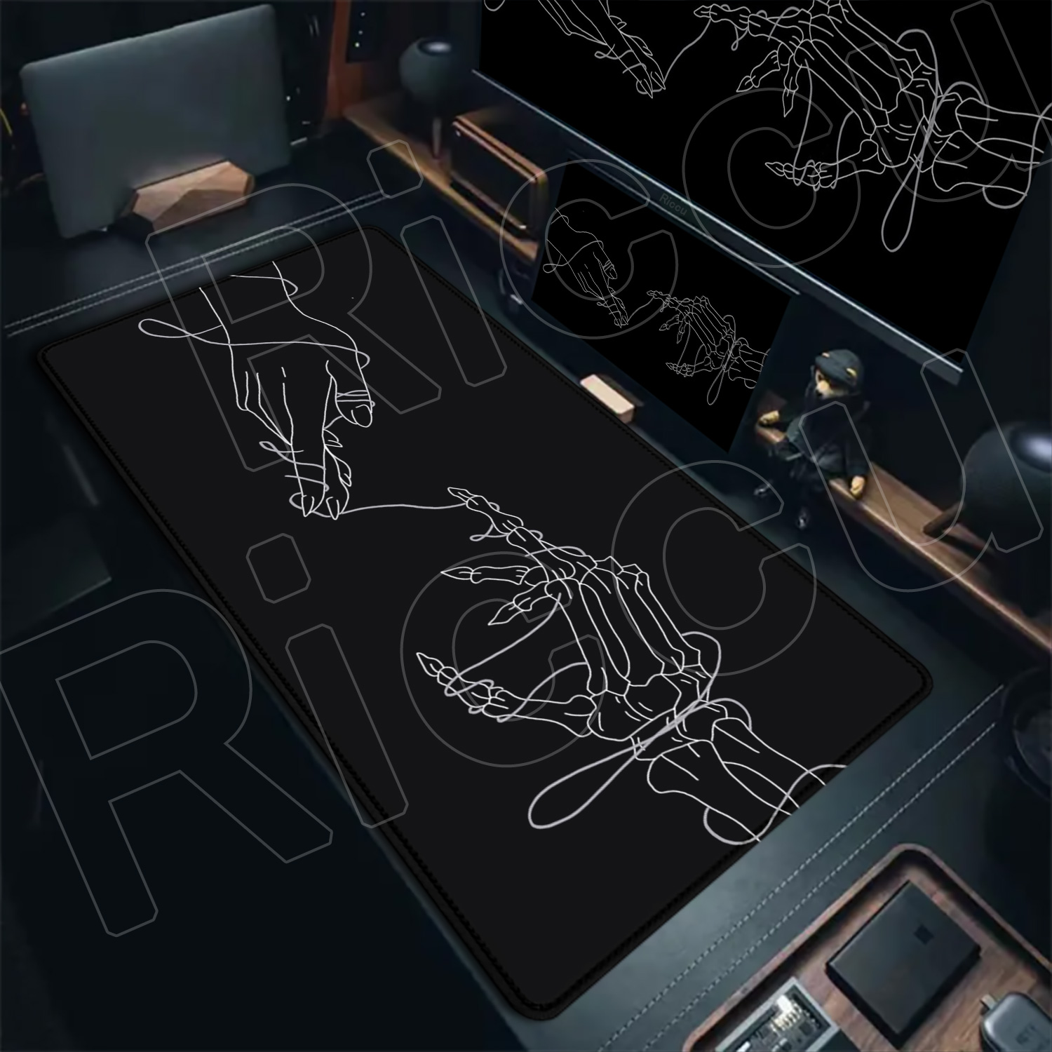 แผ่นรองเมาส์ลายศิลปะโกธิคสีดำข - Desk Setup Art บทวิจารณ์และราคา