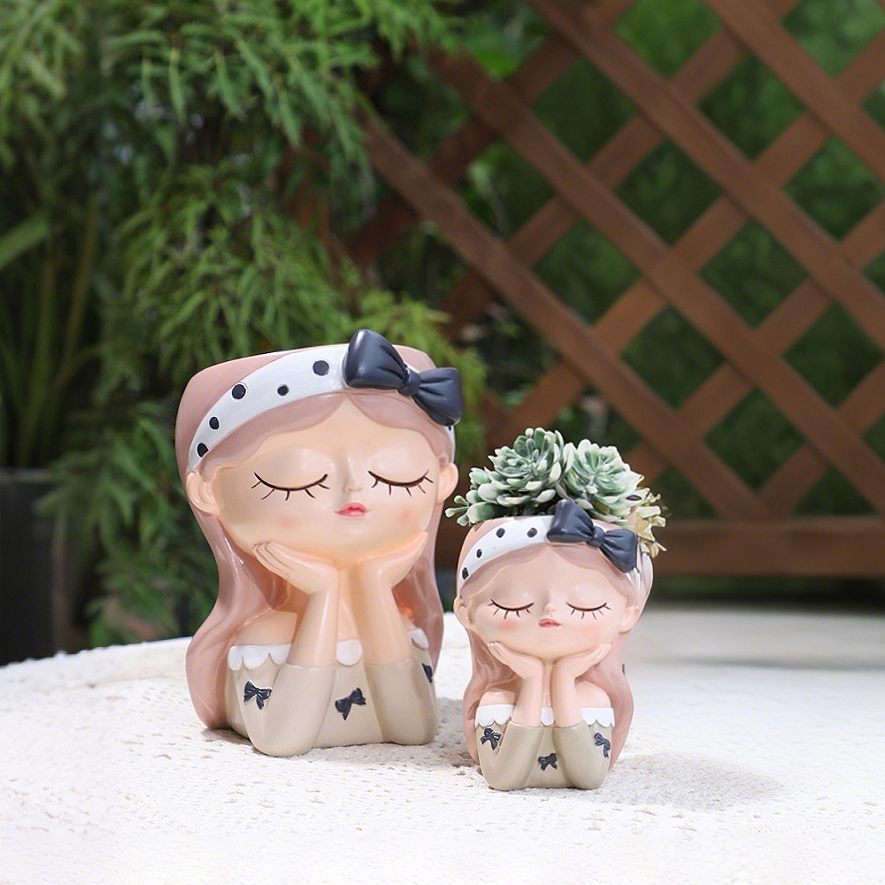 กระถางต้นไม้เรซิ่นรูปเด็กผู้หญ - Plant Pot Small Desk บทวิจารณ์และราคา