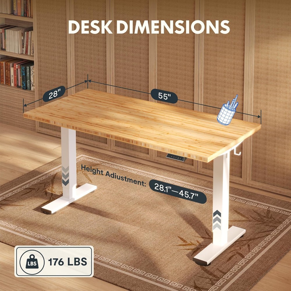 FLEXISPOT โต๊ะทำงานแบบยืนไม้ไผ - Setup Desk Monitor บทวิจารณ์และราคา