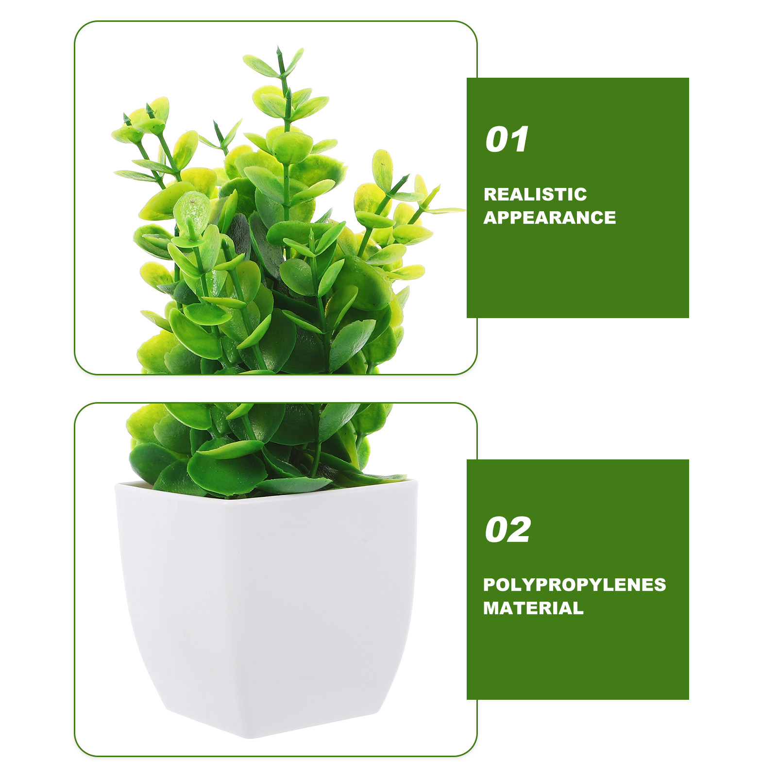 ต้นไม้ประดิษฐ์ขนาดเล็ก 3 ชิ้น  - Plant Pot Small Desk บทวิจารณ์และราคา