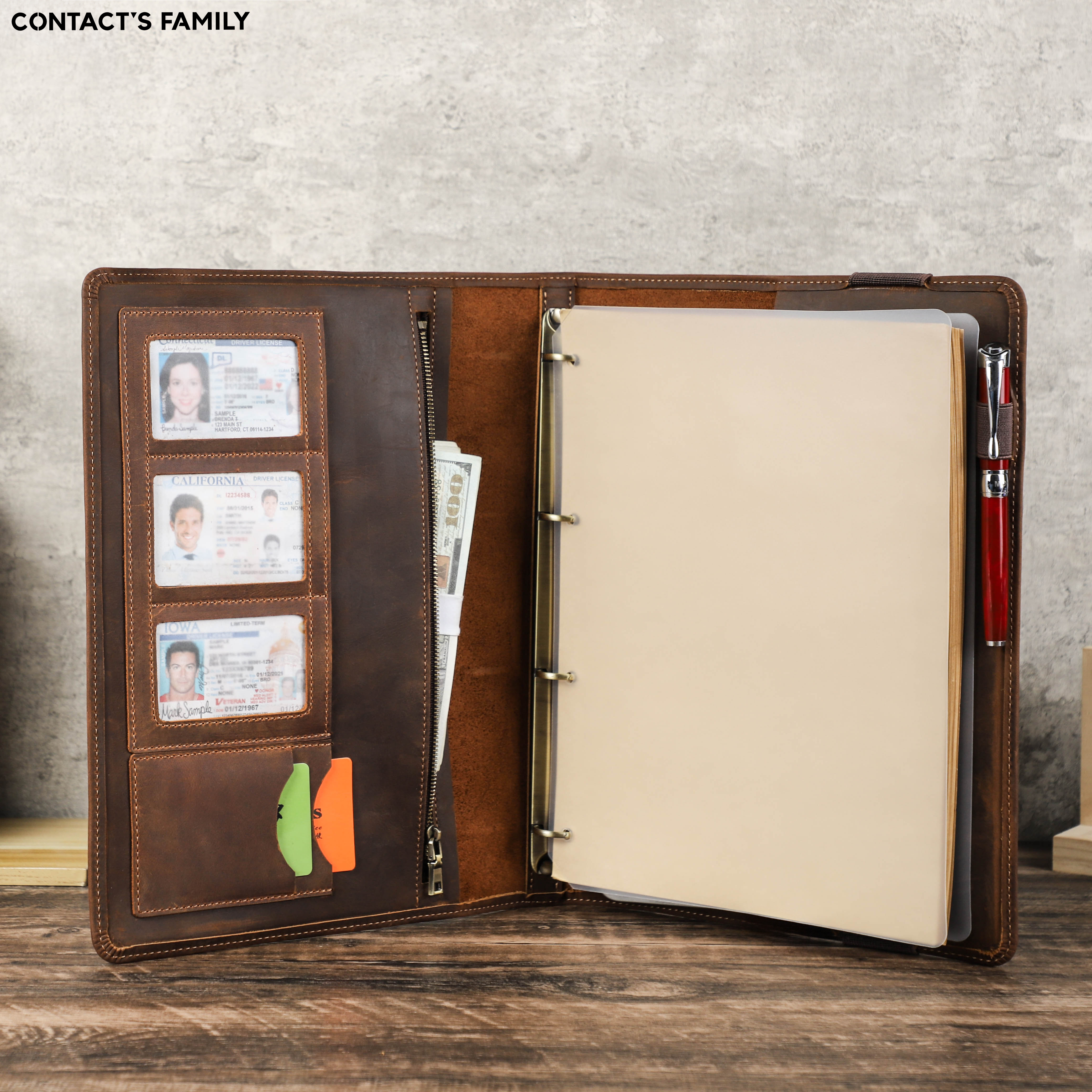 แบบย้อนยุคสุดหรูเคสหนังโน้ตบุ๊ - Ring Binder Box บทวิจารณ์และราคา